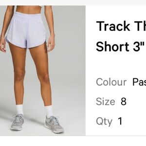 Lululemon track that high rise 3 inch shorts